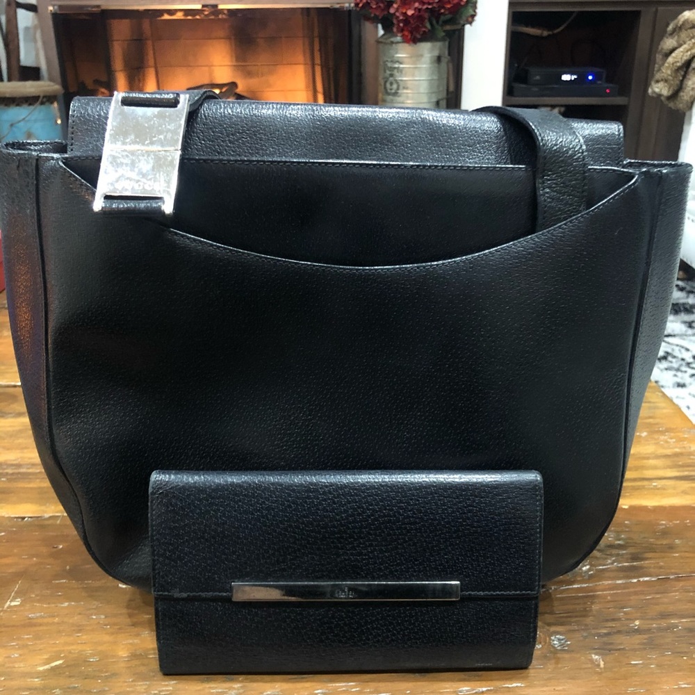 Vintage Gucci Black Handbag and Wallet